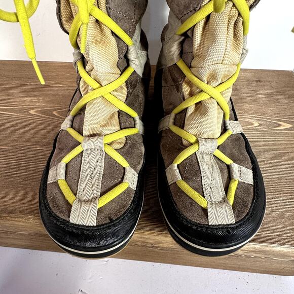 Sorel Glacy Explorer Waterproof Winter Boots Womens SZ 6 Lace Up Gorpcore Retro - Picture 5 of 13